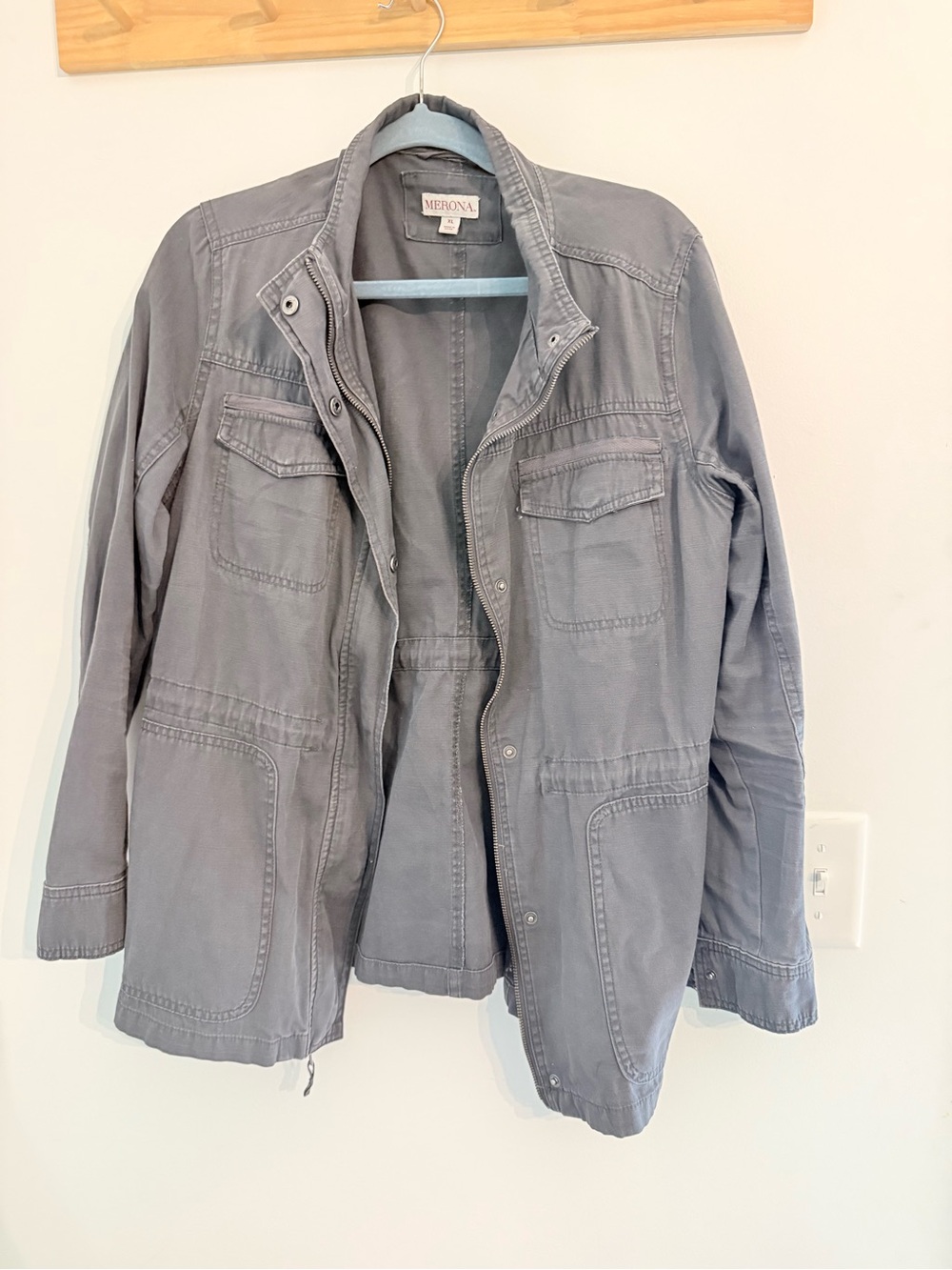 Merona Men's Gray Field Jacket with Utility Pockets